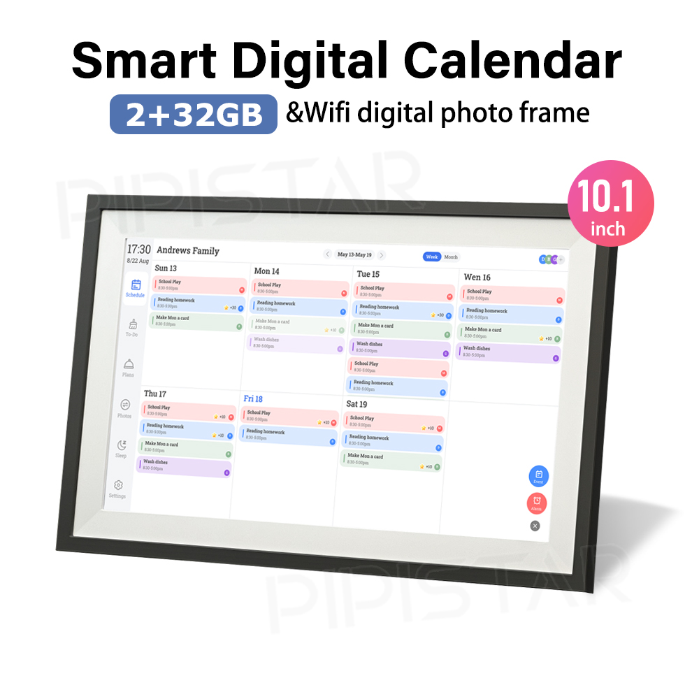 Digital Photo Frame Wifi - 10.1-inch WIFI Smart Digital Calendar IPS