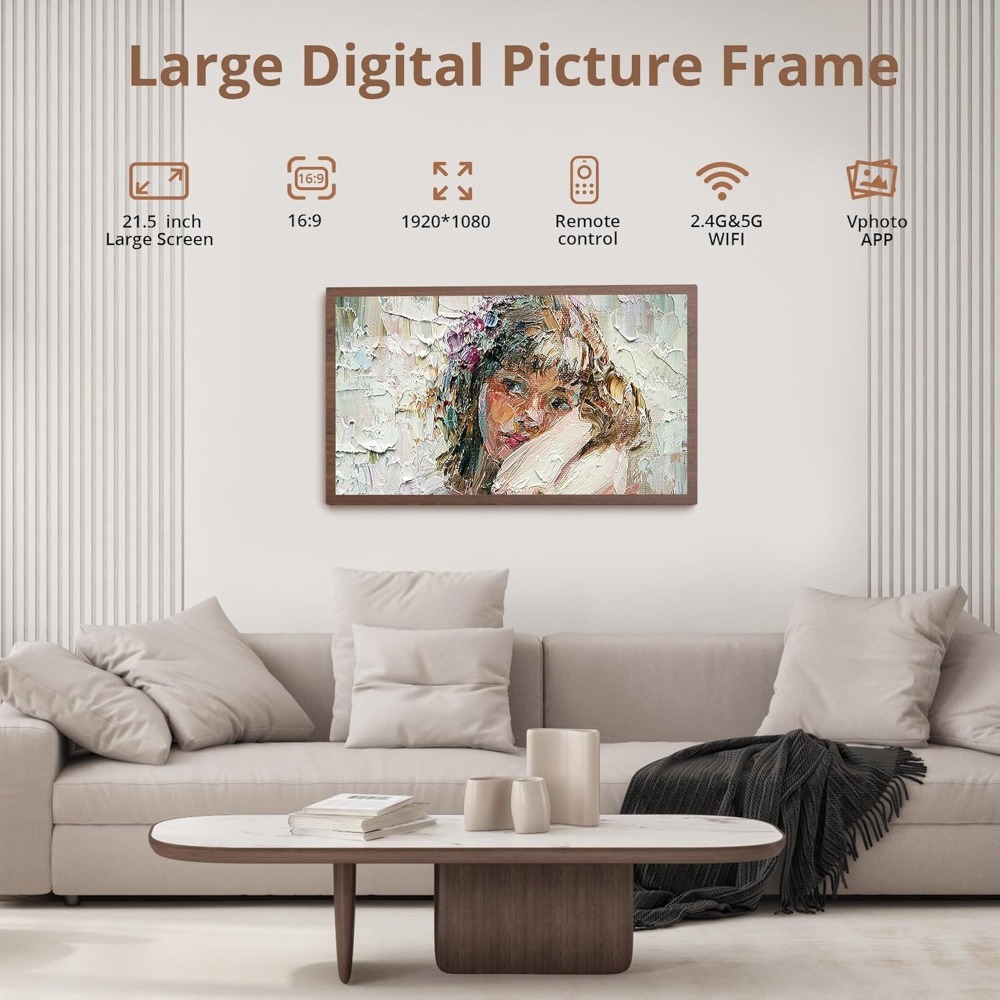 JHZ for NEW Large Digital Pict - Digital Photo Frame Wifi recension och pris