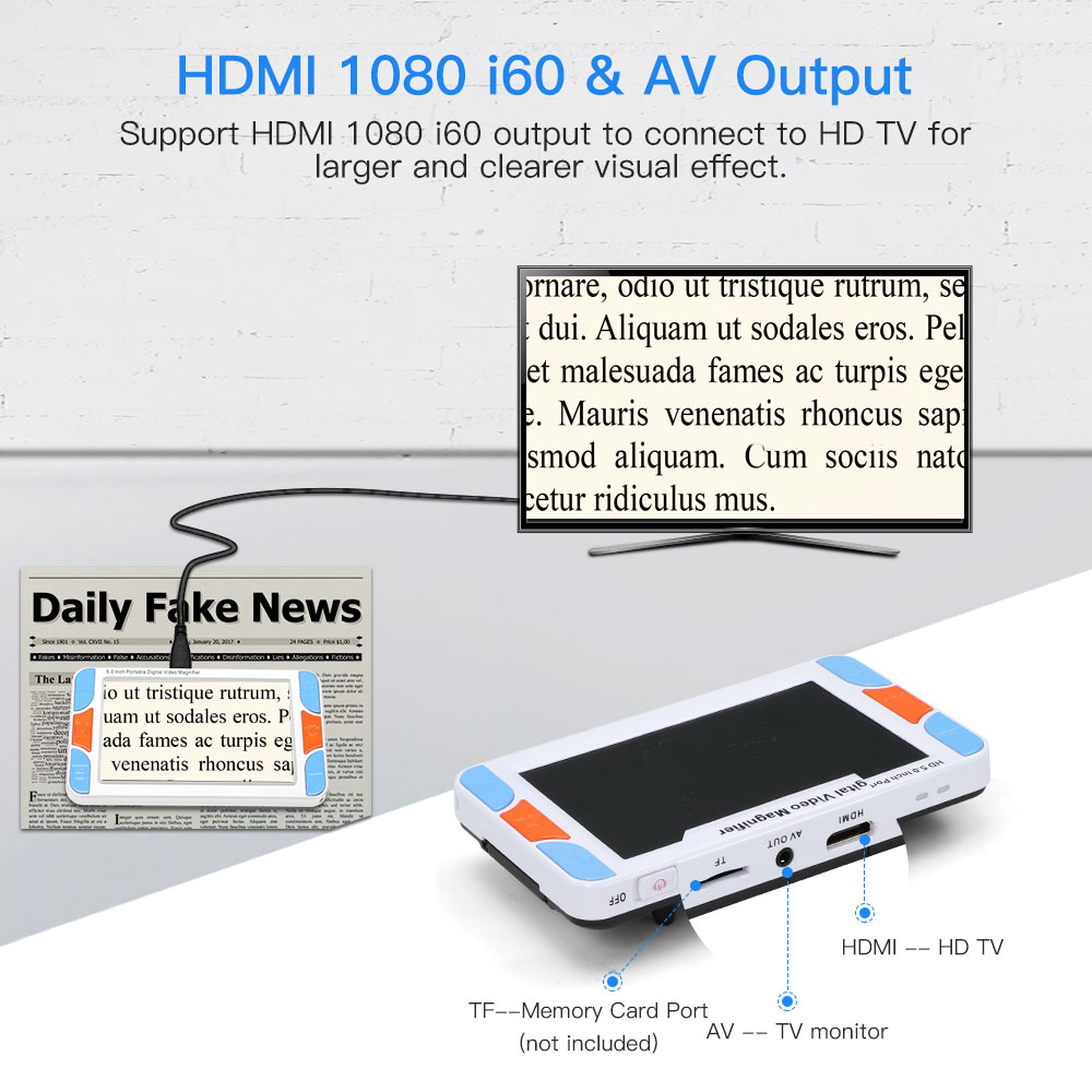 Eyoyo 5.0' Inch LCD 3-48X Port - Digital Magnifier Reading recension och pris